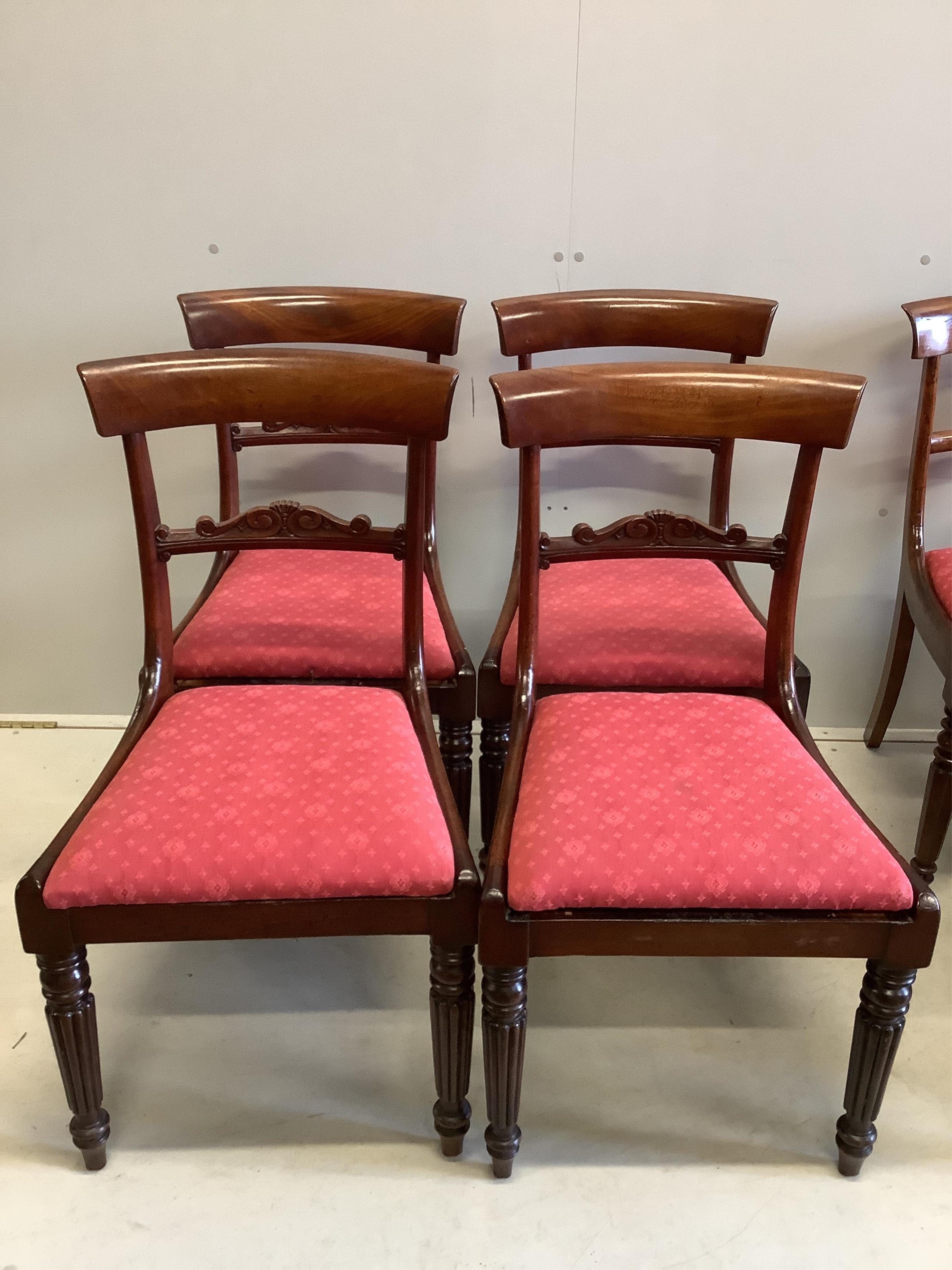 Ten Regency mahogany dining chairs, consisting a set of six and a set of four. Condition - fair to good